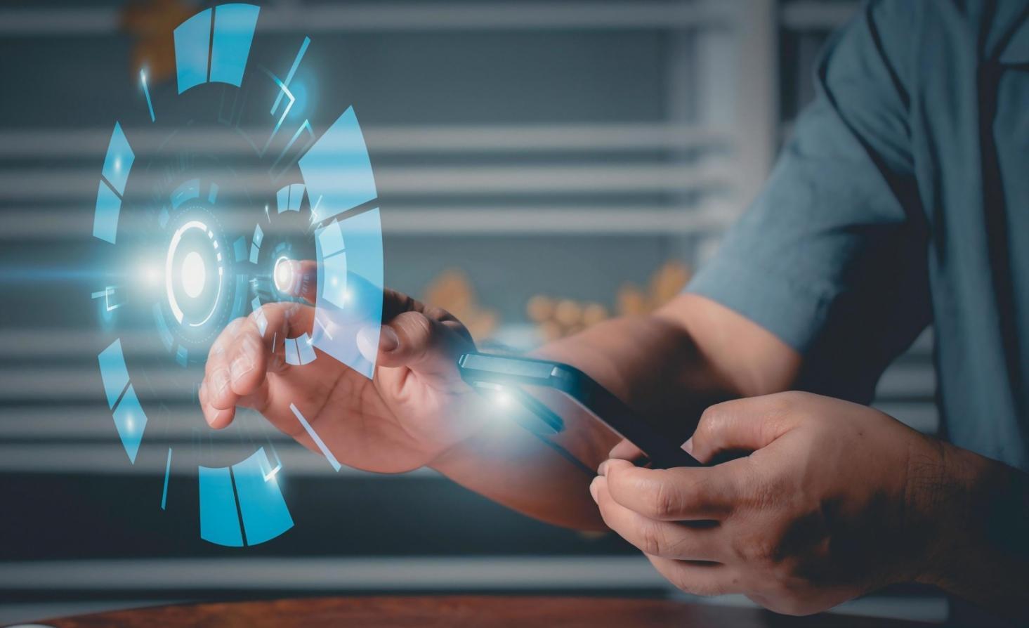 Modern AI automation workspace with integrated systems and intelligent workflow management